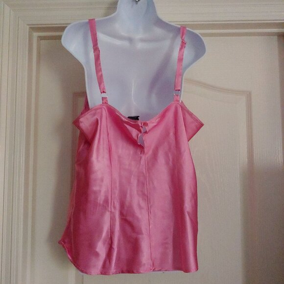 Cotton Express Pink Y2K Babydoll Cami Top 100% Silk 3X Floral Fairy - Picture 9 of 10